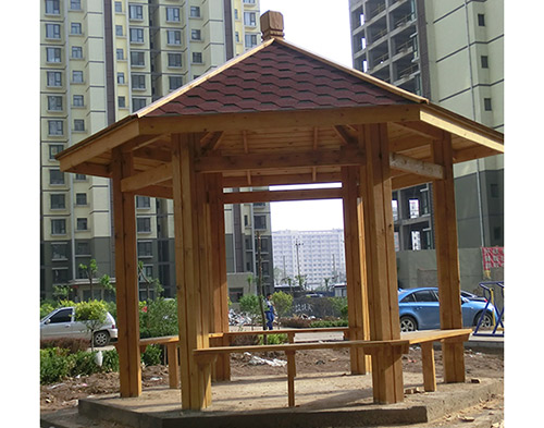 木质凉亭